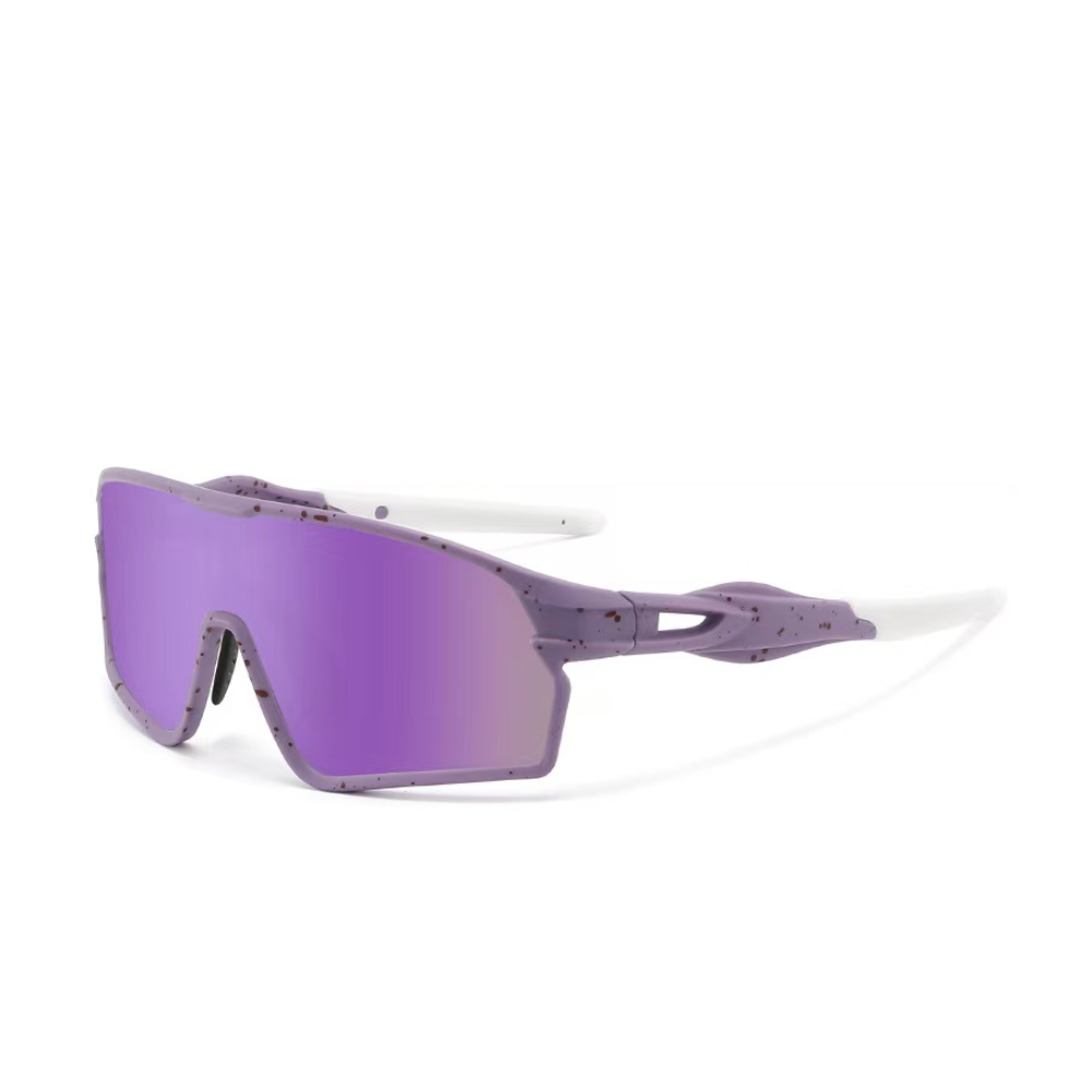 Purple frame violet mirror shield sport sunglasses ultralight metal — VELSPT-654