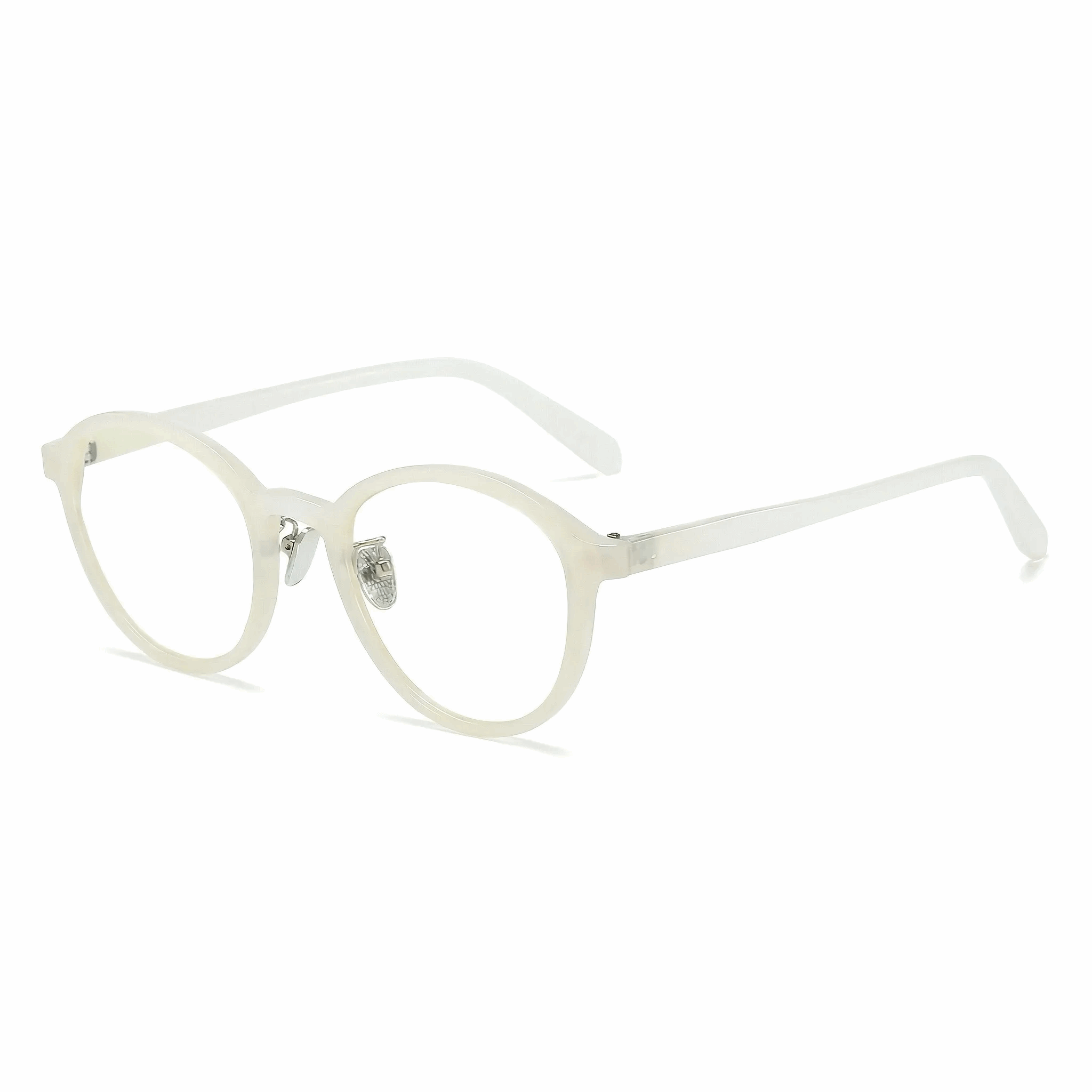 VELOPT-105 modern frost white semi-transparent frames for a clean, minimalist aesthetic.