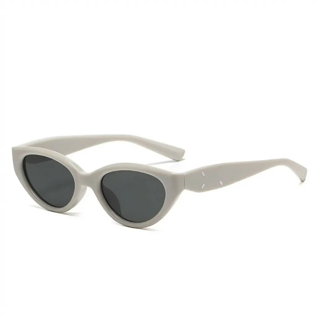 Elegant Creamy Beige bold oval sunglasses, versatile retro-chic frames by Velora.