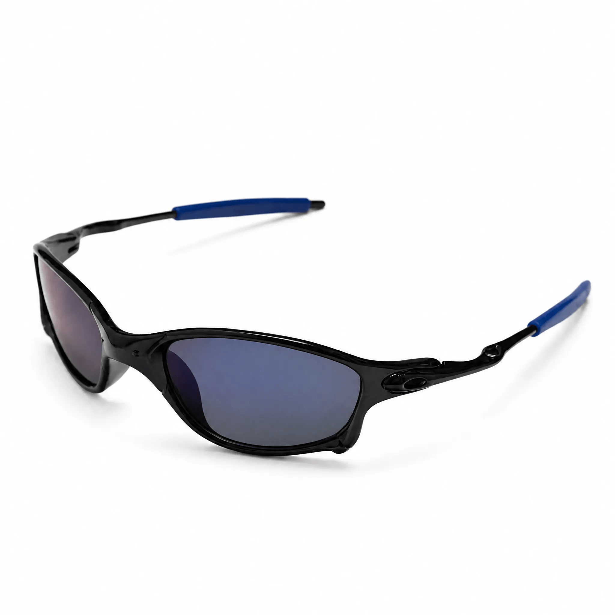 VELSUN-106 aerodynamic metal sports eyeglasses in dark gunmetal gray frame showing detailed contour side temples