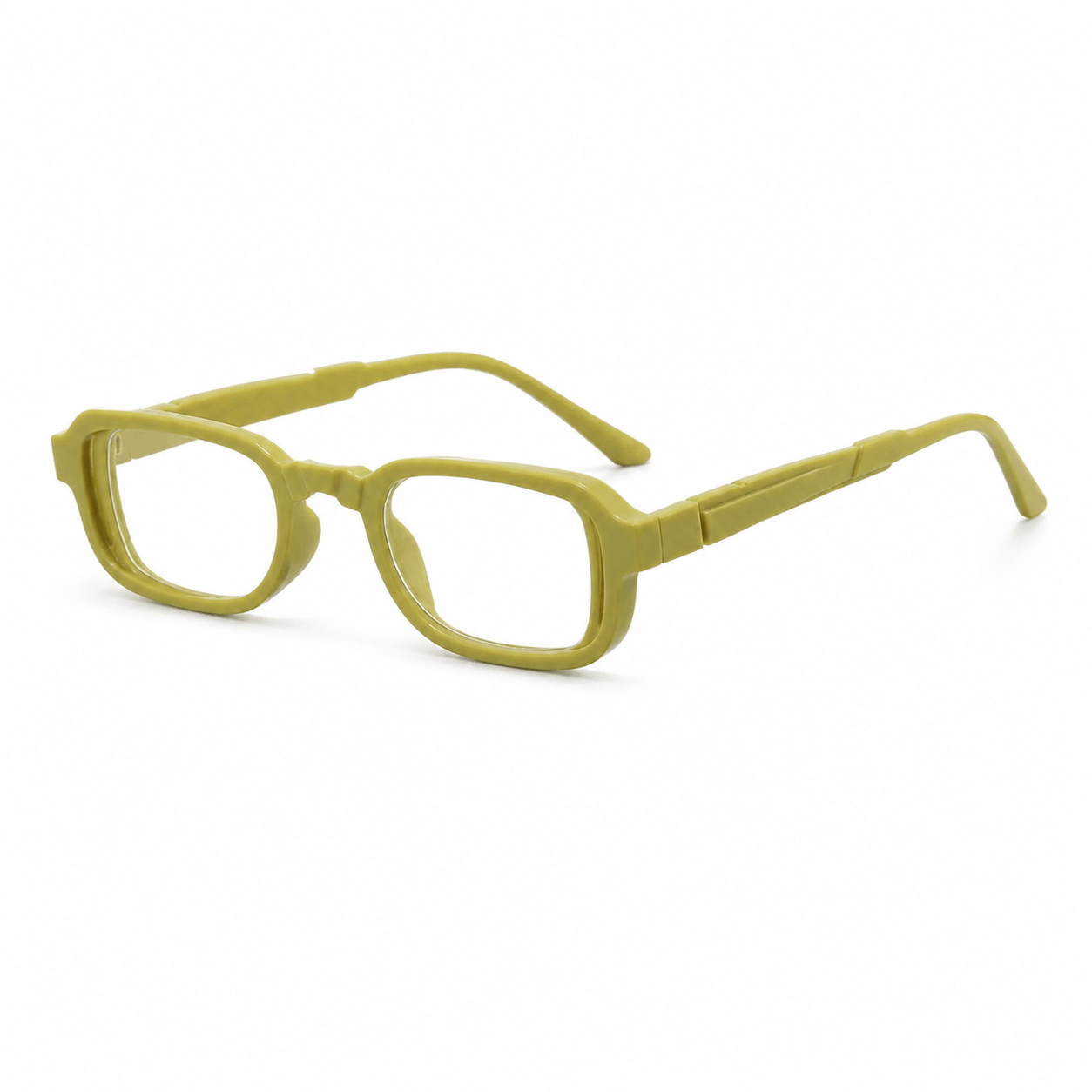 VELOPT-B106 statement square prescription glasses frame in unique matte avocado green PC material
