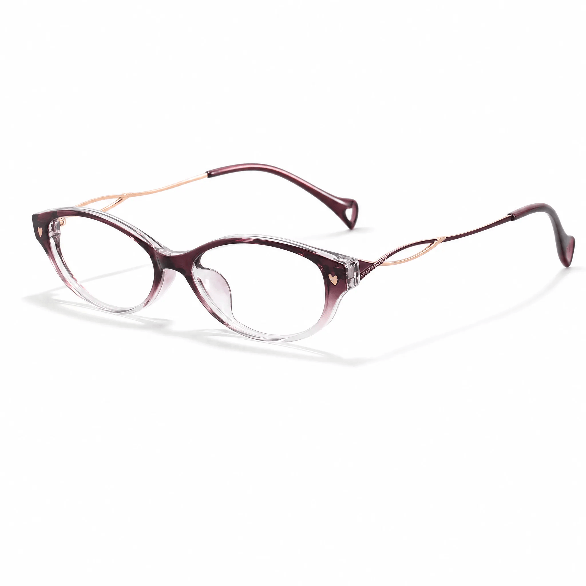 VELOP-B101 elegant clear rose gold metal frame blue light blocking glasses