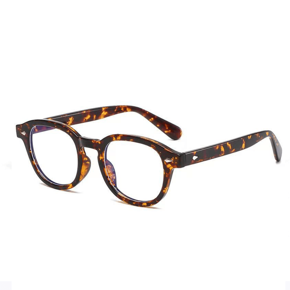 VELOP-702 vintage tortoise shell retro round prescription glasses with blue light blocking lenses