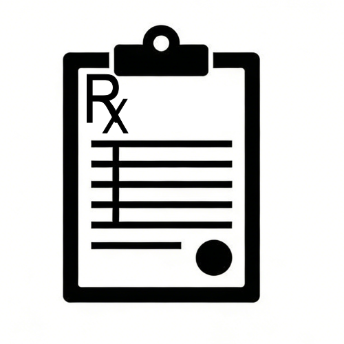 Prescription eyewear RX form on clipboard for custom glasses order