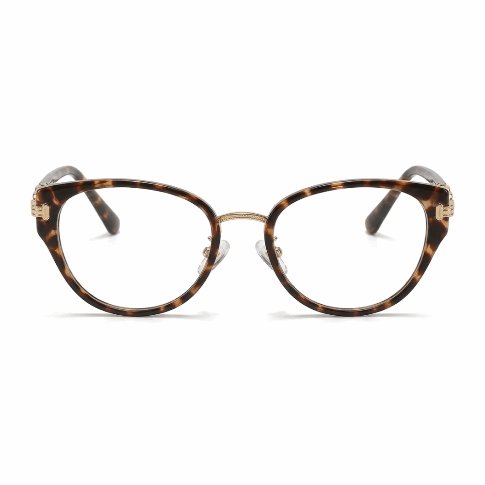 Tortoiseshell gold cat eye prescription glasses frames for women — TR90 alloy VELOPT-125