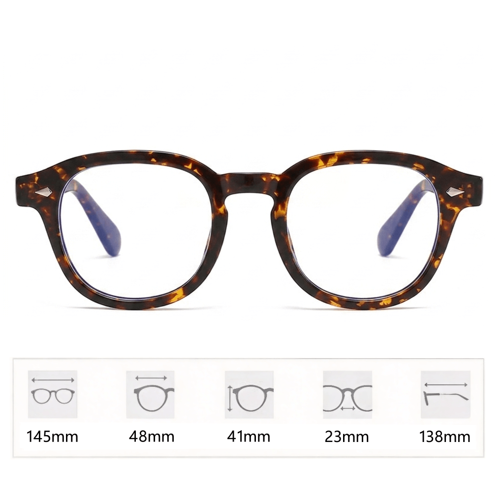 VELOP-702 vintage tortoise shell retro round prescription glasses with blue light blocking lenses