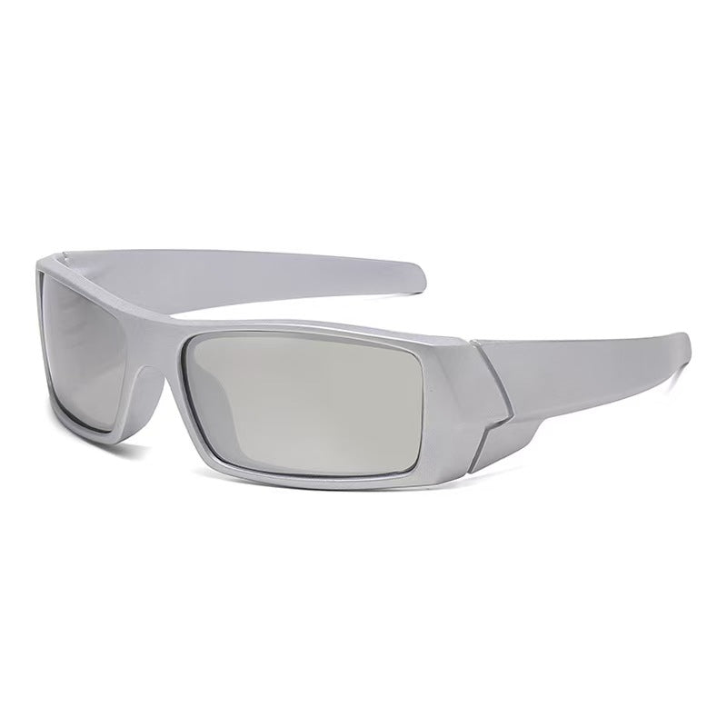 Clear lens cycling sunglasses with white PC frame