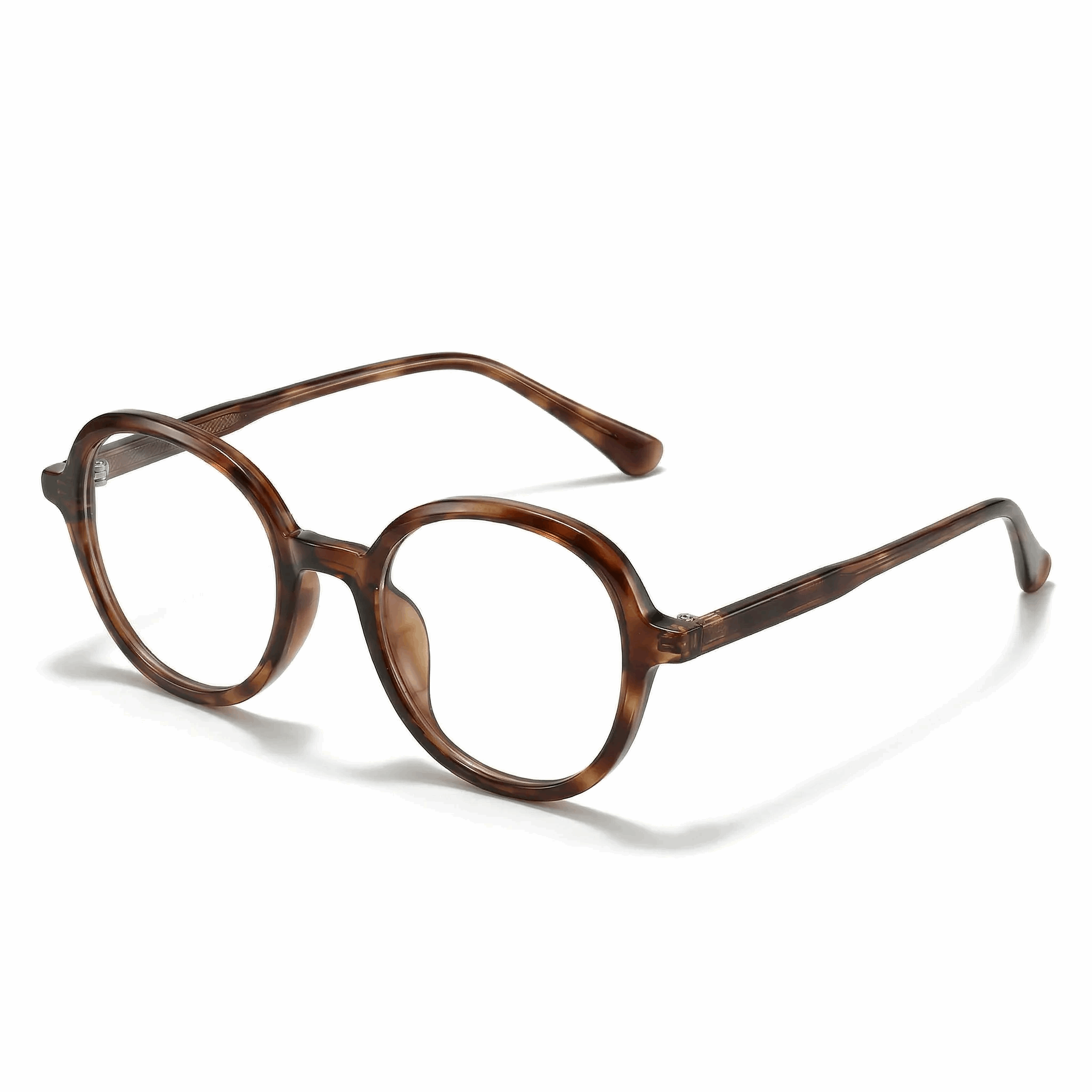 VELOPT-106 vintage-inspired brown Boston frames for daily wear.