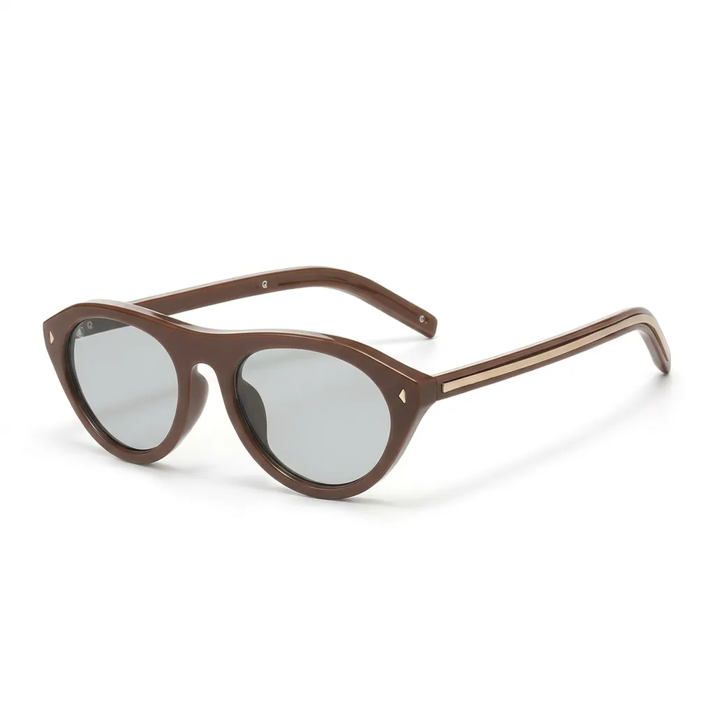 Vintage Mocha Brown bold aviator sunglasses, retro teardrop frames with matching brown lenses.