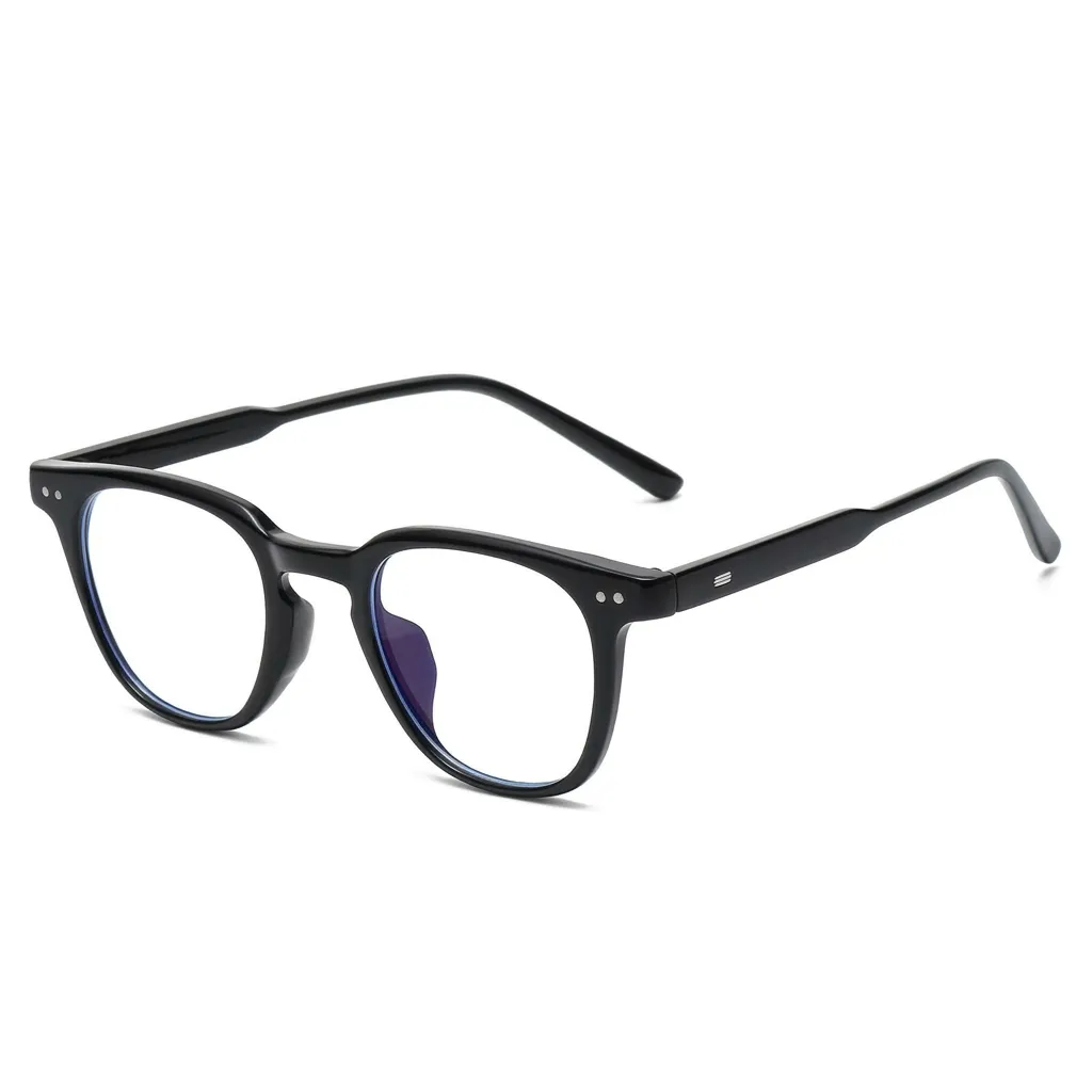 Classic polished black square prescription glasses by Velora, bold Wayfarer-style optical frames.