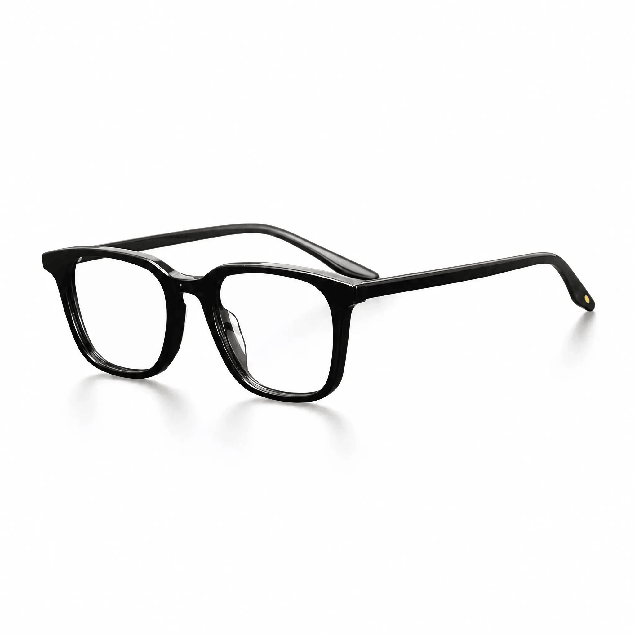 VELOPT-B108 timeless square blue light blocking eyeglasses in sleek polished gloss black PC