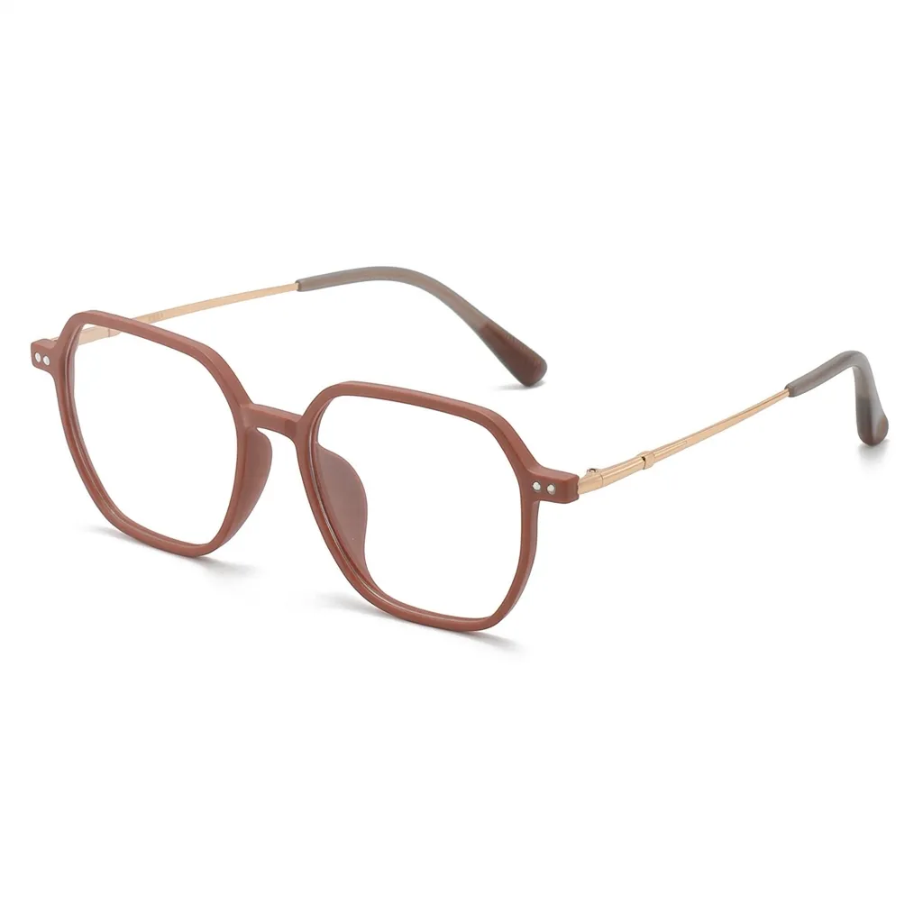 Classic Amber Tortoise geometric prescription eyewear, vintage-inspired modern frames.