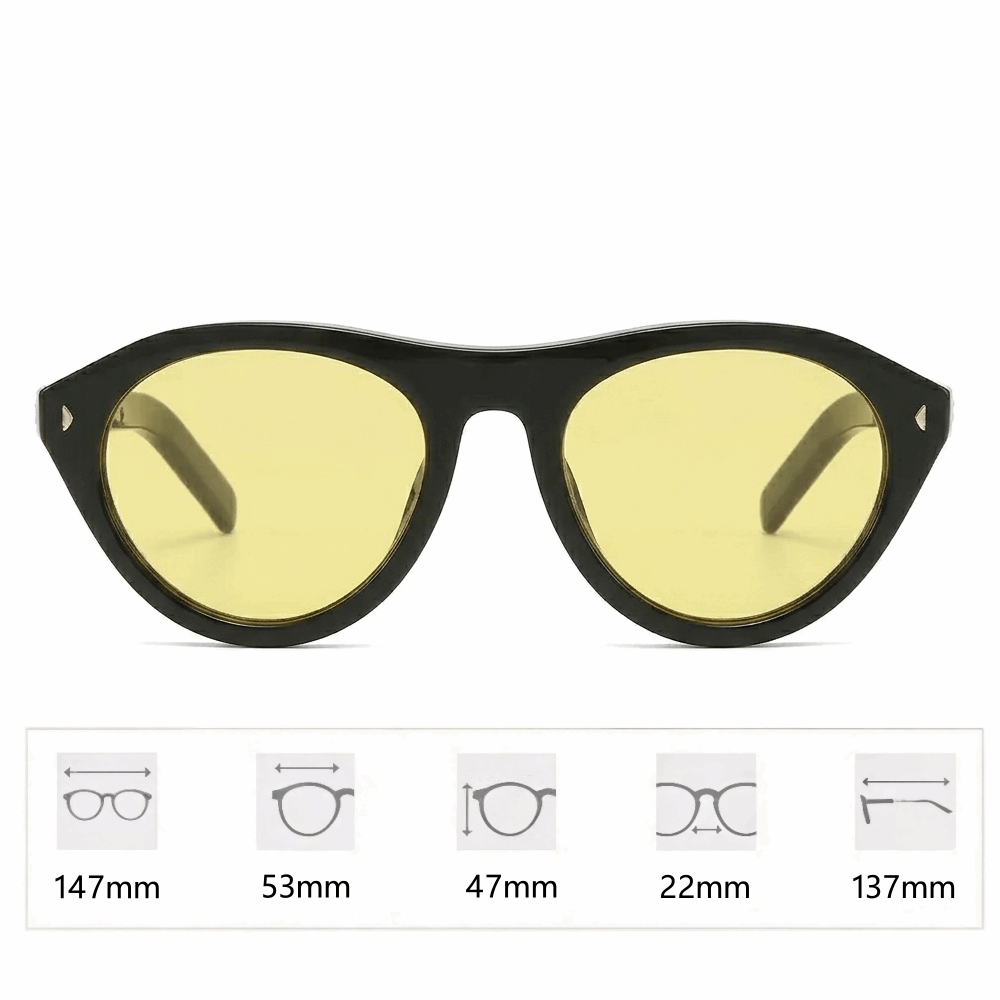Velora bold aviator sunglasses dimensions: 147mm frame width, 53mm lens height, and 137mm temple length.